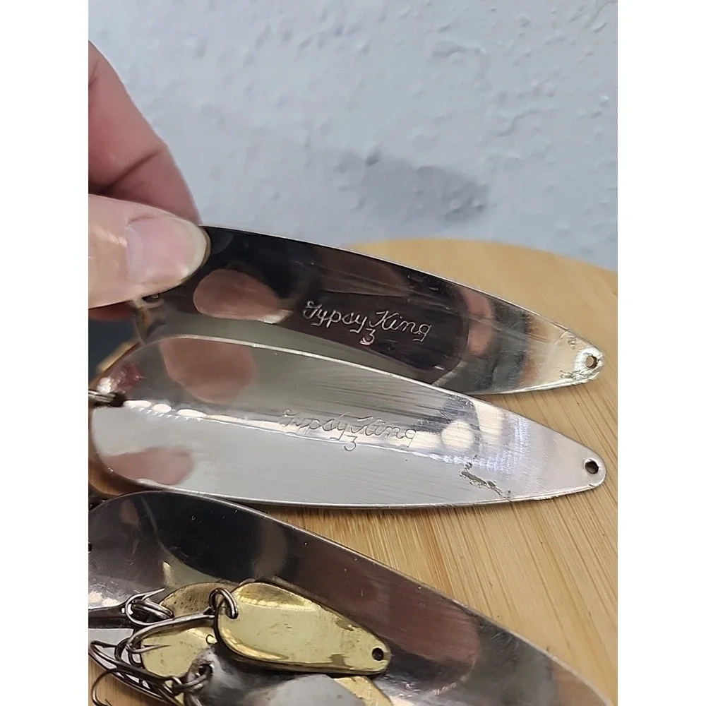 Set Of 6 Vintage Weller Gypsy King Fishing Spoons‎ Lures Black White
